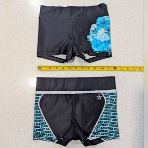 2 ALLSTAR Element Elite Rebel Athletics large & medium Cheer Cheerleading Shorts